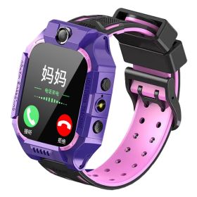 New Kids Smart Watch 2G GSM Card LBS Tracker SOS Camera Children Mobile Phone Voice Chat Smartwatches Math Game Flashlight - PURPLE - with gift BOX