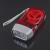 Manual Crank Electric Flashlight Outdoor Household Camping Torch; Powerful Emergency Light Safety Tool - Red