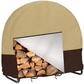 Windproof Dry Wood Pile Holder Storage Tarp Cover  - khaki