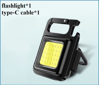 Mini Portable Flashlight Rechargeable Glare COB Keychain Light LED Work Light USB Charge Emergency Lamps Outdoor Camping Light - Flashlight