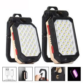 Powerful COB Work Light Rechargeable LED Flashlight Adjustable Waterproof Camping Lantern Magnet Design with Power Display - Type A-Small