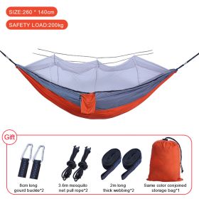 Sleeping hammock Outdoor Parachute Camping Hanging Sleeping Bed Swing Portable Double Chair wholesale - Upgrade orange gray - China