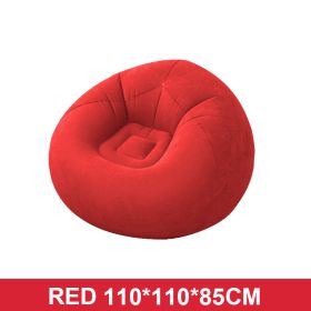 Flocking Flocking Sofa Chair Large Lazy Inflatable Sofas Chair Bean Bag Sofa For Outdoor Lounger Seat Living Room Camping Travel - Red - China
