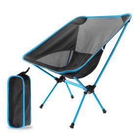Superhard High Load Outdoor Camping Chair Travel Ultralight Folding Chair Portable Beach Hiking Picnic Seats Fishing Beach BBQ - China - Sky blue