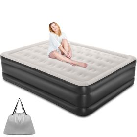 18" Airbed with Built-in Pump; Black and Blue - black - inflatable cushion