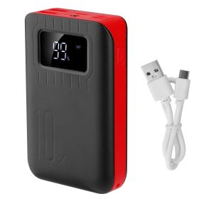 10000mAh Portable Power Bank External Battery Pack Charger Dual USB Charge Ports with LCD Display Flashlight Type C Micro USB Lightning Input Ports -