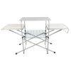 Camp Kitchen Cooking Stand with Three Table Tops - White