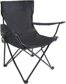 YSSOA Portable Folding Black Camping Chair; Large - as Pic