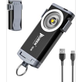 G2 mini flashlight key chain; 5 modes small Led flashlight; EDC key chain brightest flashlight magnetic cap clip.Black - as Pic