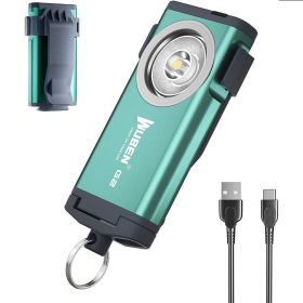 G2 mini flashlight key chain; 5 modes small Led flashlight; EDC key chain brightest flashlight magnetic cap clip.green - as Pic
