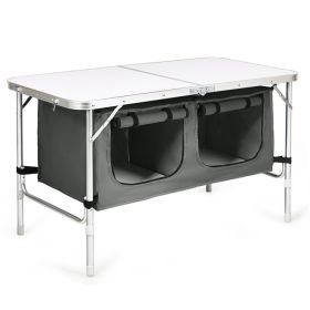 Travel Party Adjustable Height Folding Camping Table - Gray - Camping Table