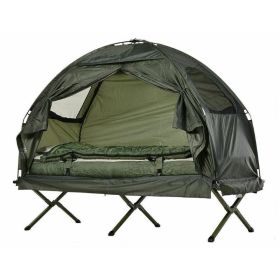 Outdoor Adventure With 1 Person Folding Pop Up Camping Cot Tent  - ArmyGreen - Camping Tent