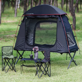 Outdoor Adventure With 1 Person Folding Pop Up Camping Cot Tent  - Dark Blue - Camping Tent