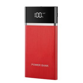 20800mAh Power Bank 76.96W External Battery Pack 3.1A Dual USB Charge Ports w/ LCD Display Flashlight Travel - Red
