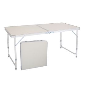 US Stock Home Use Aluminum Alloy Portable Folding Table White Outdoor Picnic Camping Dining Party Indoor RT - 120*60*70