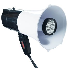 5Core Megaphone Handheld with LED lights Bullhorn Cheer Loudspeaker Bull Horn Speaker Megaphono Siren Torch Flashlight Sling Strap Portable 148 LED -