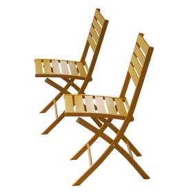 Outdoor Folding Chair Set of 2 All Weather Aluminum Patio Chairs - Yellow