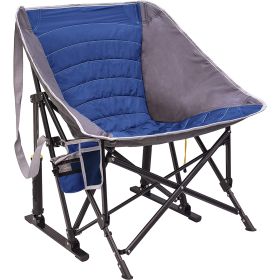 Outdoor Portable Folding Camping Rocking Chair Foldable Heavy Duty Collapsible Lawn Rocker for Adults for Patio; Deck; Porch;  Beach;  Concert; Sports