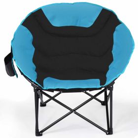 Camping Chair; Blue - Blue - Metal, Steel