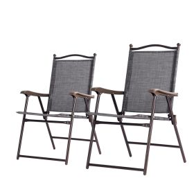 Camping Chairs; Gray and Black - Gray - Textile,Steel