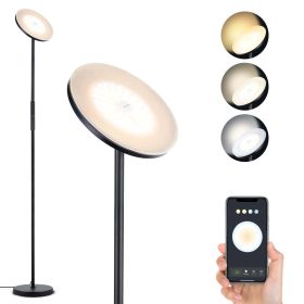 Floor Lamp; LED Torch; Bluetooth Wifi; 30W/2500LM; 3 Color Temperatures; Remote Control; Dimmable Touch Control Standing Lamp for Living Room; Bedroom