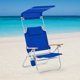 Metal beach chair with sunshade - Blue - aluminum, steel, polyester