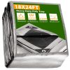 18x24ft Heavy Duty Poly Tarp/ Silver+Black - As Picture