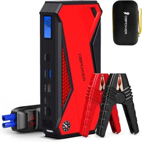 DBPOWER Peak 1600A 18000mAh Portable Car Jump Starter( up to 7.2 Gas;  5.5L Diesel Engines) Battery Booster with Smart Charging Port;  LCD Display;  I