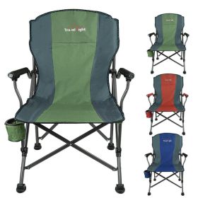 Portable Folding Chair Outdoor Picnic Patio Camping Fishing Chair w/ Cup Holder - Blue