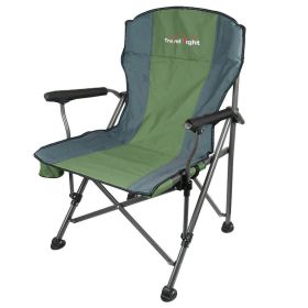 Portable Folding Chair Outdoor Picnic Patio Camping Fishing Chair w/ Cup Holder - Green