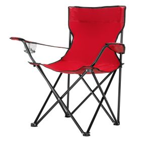 Smallsized Camping Folding Chair Heavy Duty Steel Frame Collapsible Padded Arm Chair with Cup Holder Quad Lumbar Back Chair Portable for Outdoor/Indoo