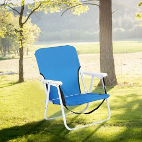 Oxford Cloth Iron Outdoor Beach Chair  XH - Blue