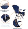 Outdoor Reclining Camping Chair 3 Position Folding Lawn Chair Supports 350 lbs - Blue & Grey