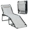 Foldable Recline Lounge Chair with Adjustable Backrest and Footrest - Gray