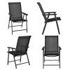 4-Pack Patio Folding Chairs Portable for Outdoor Camping - Black