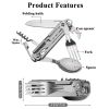 420 Camping Knife Cutlery Multi-function Table Knife Stainless Steel Pocket Knife Folding Fork Spoon Outdoor Survival Hand Tools - China - Upgrade 2pc