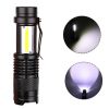 Mini Rechargeable LED Flashlight Use XPE + COB lamp beads 100 meters lighting distance Used for adventure; camping; etc. - Blue