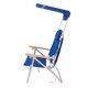 Metal beach chair with sunshade - Blue - aluminum, steel, polyester
