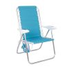 2-Pack Mainstays Reclining Bungee Beach Chair; Teal - Teal - Aluminum; Steel; Polyester