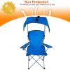 Foldable Beach Canopy Chair Sun Protection Camping Lawn Canopy Chair 330LBS Load Folding Seat - Blue