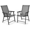 4-Pack Patio Folding Chairs Portable for Outdoor Camping - Gray
