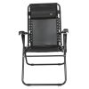 26" Wide Reclining Sling Chair with Pillow; 275 lbs - Black - aluminum