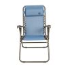 26" Wide Reclining Sling Chair with Pillow; 275 lbs - Blue - aluminum
