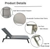 Outdoor 2-Pcs Set Chaise Lounge Chairs, Five-Position Adjustable Aluminum Recliner, All Weather For Patio, Beach, Yard, Pool RT - Dark Gray