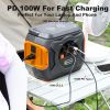 320W Portable Power Station;  Flashfish 292Wh 80000mAh Solar Generator Backup Power With AC/DC/100W PD Type-c/QC3.0/Wireless Charger /Flashlight;  CPA