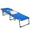 Folding Chaise Lounge Chair Bed Adjustable Outdoor Patio Beach - Blue