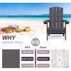 HIPS Adirondack Chairs Set of 2; Weather Resistant Plastic Fire Pit Chairs for Patio Deck - Coffee - High Impact Polystyrene