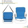Oxford Cloth Iron Outdoor Beach Chair  XH - Blue