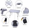 Bosonshop Portable Folding Aluminum Camping Picnic Table, Adjustable Height Compact Outdoor Table with Carry Bag, Silver - 1