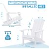 HIPS Adirondack Chairs Set of 2; Weather Resistant Plastic Fire Pit Chairs for Patio Deck - White - High Impact Polystyrene